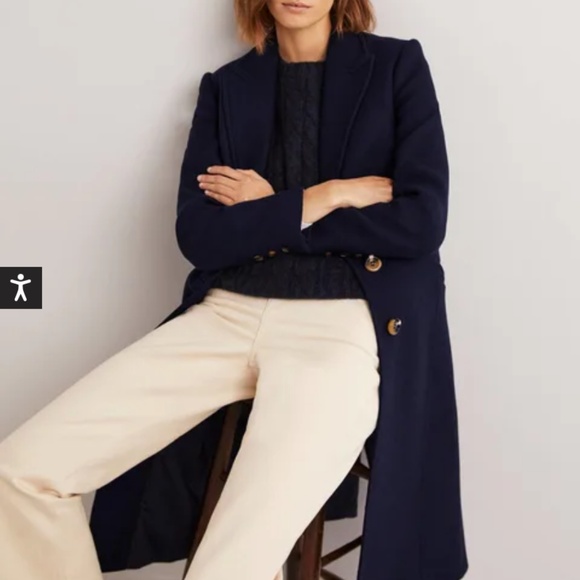 Boden Wool Blend Tailored Coat in Navy 6 - Picture 5 of 10